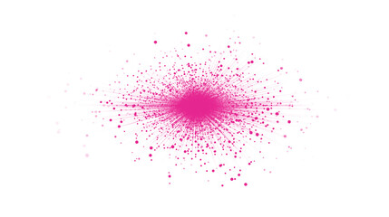 Horizontal burst in hot pink tones, Ink explosion impact, TRANSPARENT BACKGROUND PNG for comic or abstract usage