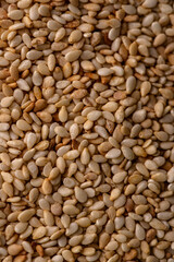 Close-up sesame seeds texture background pattern