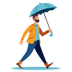 A Rainy Day Stroll The Man Under an Umbrella