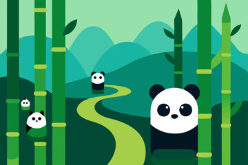 panda in bamboo forest