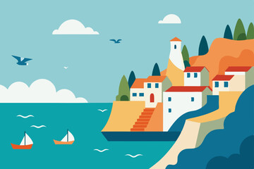 Naklejka premium castle on the sea