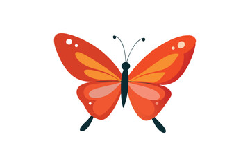 Red butterfly vector illustration with simple and elegant design.