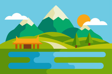 Obraz premium mountain landscape with trees