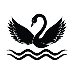 Obraz premium black swan vector illustration