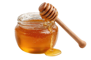 Glass Jar of Honey with Dipper
