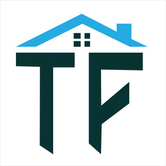 TF House Logo Design Template. Letter TF Logo for Real Estate, Construction or any House Related Business