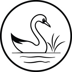 Swan line art logo