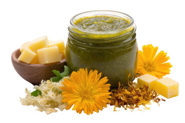 Herbal Salve with Beeswax and Flowers