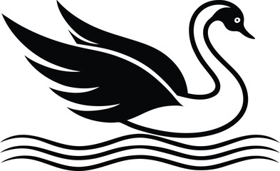 black swan vector illustration