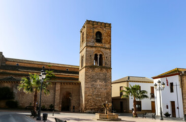 Historic 12th Century Santa María de la Granada Church Bell Tower in Niebla, Spain