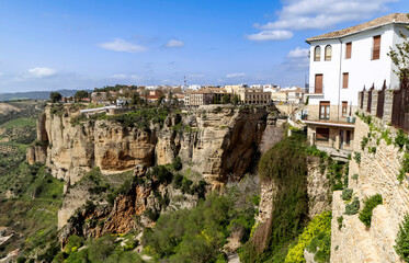 18th Century Puente Nuevo Bridge and Gorge in Ronda, Andalusia, Spain