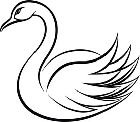 Swan line art logo