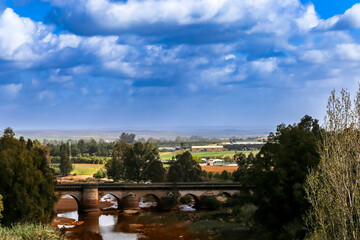 13th Century Roman Bridge over Tinto River in Niebla, Spain