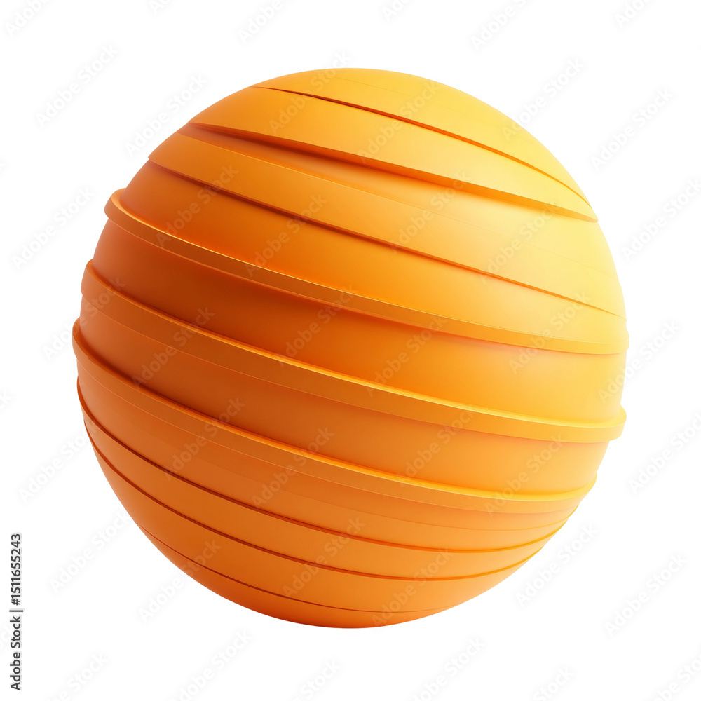 Aufkleber Abstract sphere with layered structure in orange color on a white background