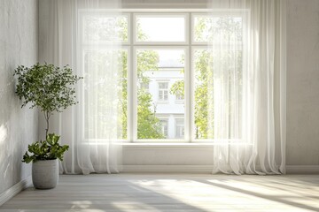 Fototapeta premium Natural light streaming through windows transforms room aesthetics.