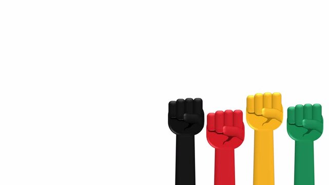 Juneteenth background illustration with fist up and copy space
