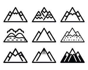 mountain icon set