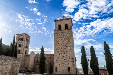 Historic 13th-Century Romanesque and Gothic Church of Santa María la Mayor in Trujillo, Spain