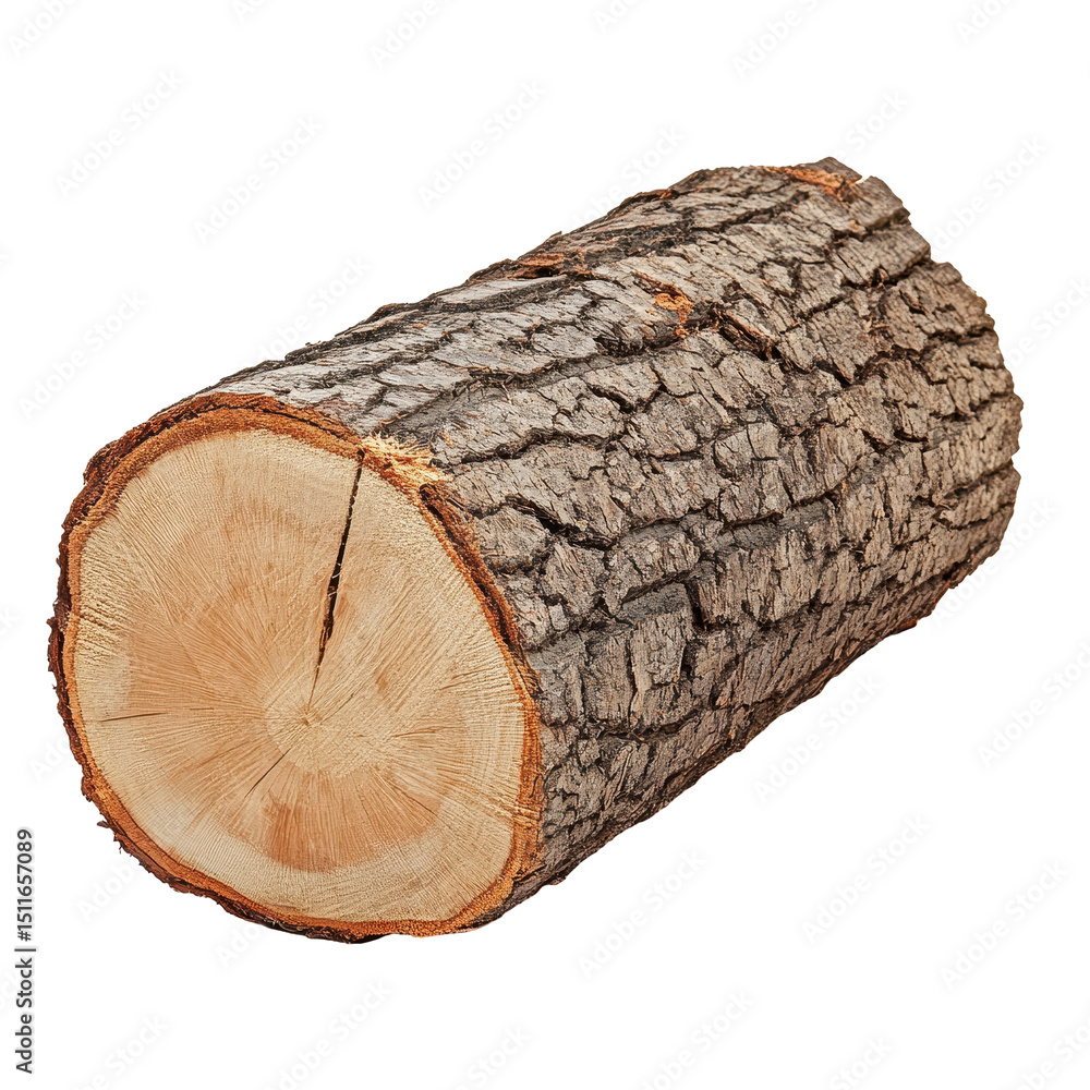 Poster natural log displayed on a transparent background showcasing its texture and cut details for craftin