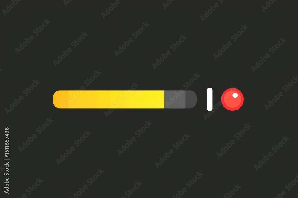 Fototapete Delivery Status Bar Shows Progress With Dynamic Light Indicator on the Right Side, Illustrating the Completion Stage Effectively in a Sleek Design