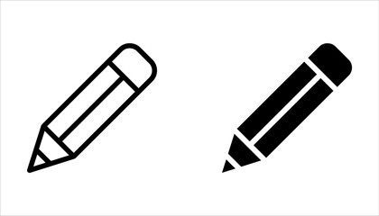 pencil icon set, Pencil Icon Perfect for Writing and Education on white background