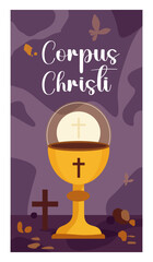 Reverent Corpus Christi Illustration with Bread, Wheat, and Chalice-03