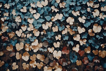 Leafy wall tapestry of varying colors