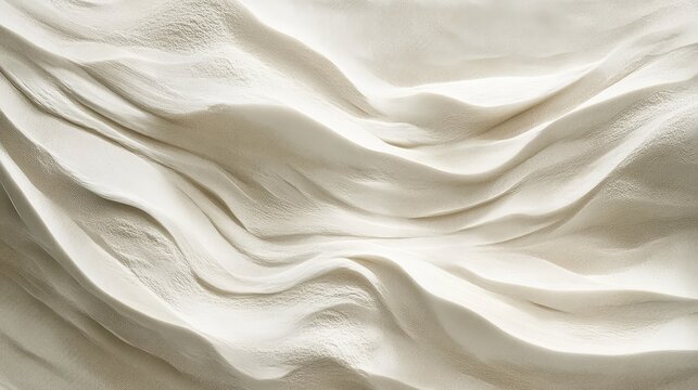 Fine white sand forming gentle waves on a tropical beach scene