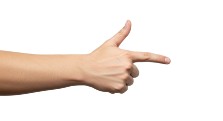 A guiding hand points towards opportunity a symbol of direction and focus on a clear path on transparent background