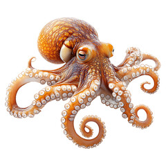 Obraz premium Realistic octopus isolated on transparent background