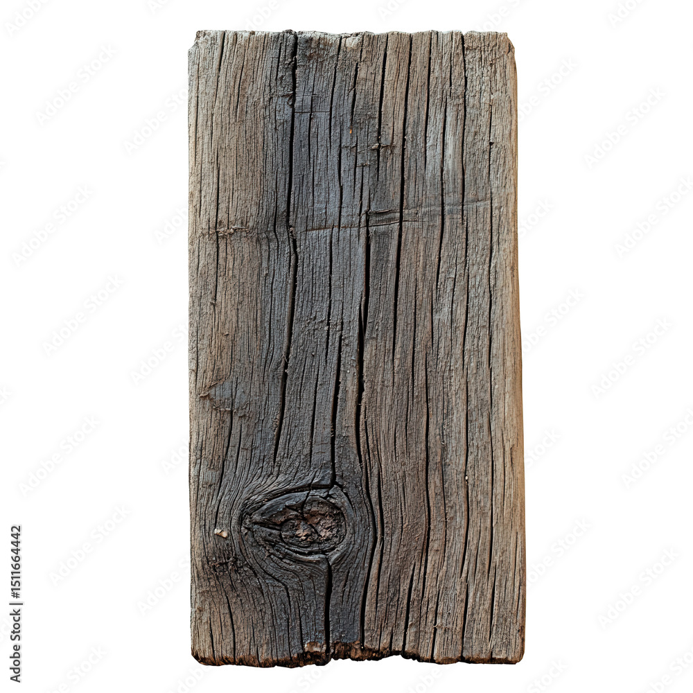 Poster wooden plank displayed in natural light showcasing unique grain and texture in a simple setting