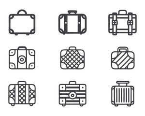 suitcase icon set