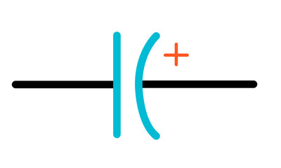 Electrolytic Capacitor Electrical Circuit Symbol