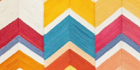Colorful chevron zigzag pattern textile fabric with modern abstract geometric texture