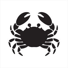 Crab Silhouette Icon – Marine Animal Vector Illustration