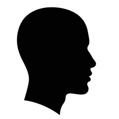 Flat Black Silhouette Vectors of Human Body and Internal Organs on White Background