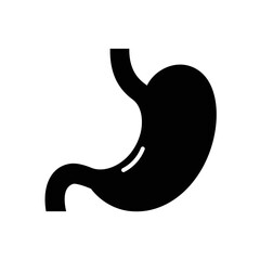 Flat Black Silhouette Vectors of Human Body and Internal Organs on White Background