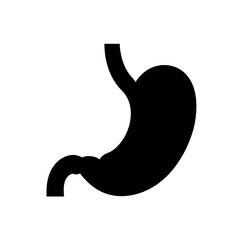 Flat Black Silhouette Vectors of Human Body and Internal Organs on White Background