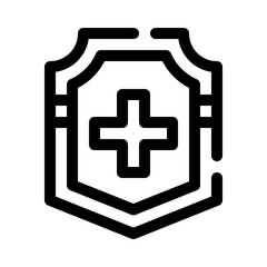Shield cross line icon