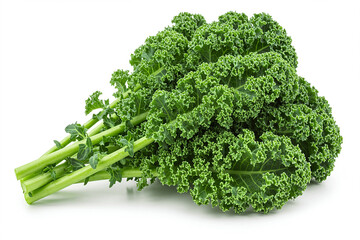Fresh, organic broccoli isolated on a white background, highlighting its healthy and natural essence