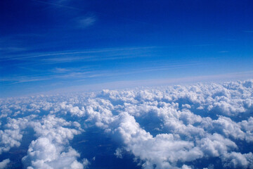 Aerial view of clouds from aircraft