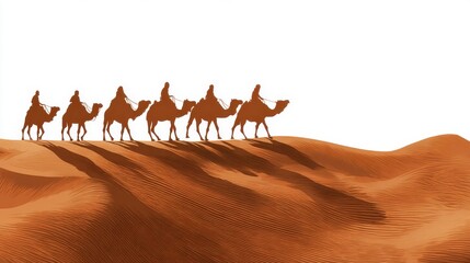 Silhouette of desert caravan