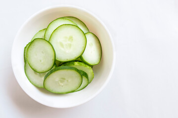 sliced cucumber in a bowl