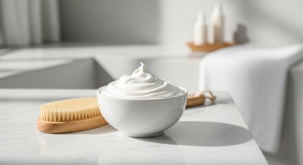 Luxurious Creamy Body Butter in a White Bowl, Spa Day Essentials