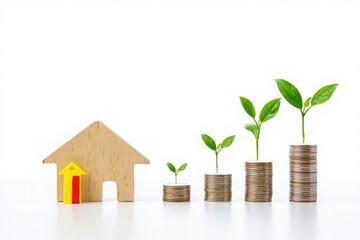 Real estate investment growth and financial planning for home ownership concept idea