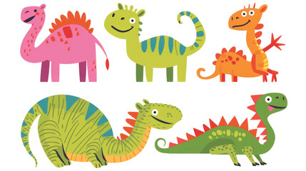 Fototapeta premium Cartoon Dinosaurs for Children’s Illustrations and Designs