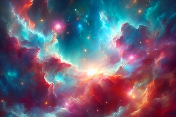 Obraz premium Stellar Genesis: The Painted Nebula Backgroubd