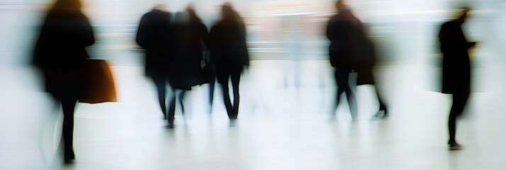  Blurred Crowd of People in Motion on a City Street