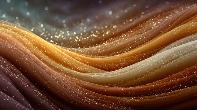Brown, ash, golden yellow, beige, cream, champagne, vanilla, sepia, and white abstract background with soft pastel gradient, glitter shimmer, and a smooth elegant texture