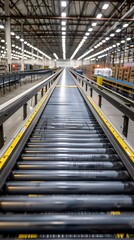 Naklejka premium Factory conveyor belt, storage house, Hd background wallpaper